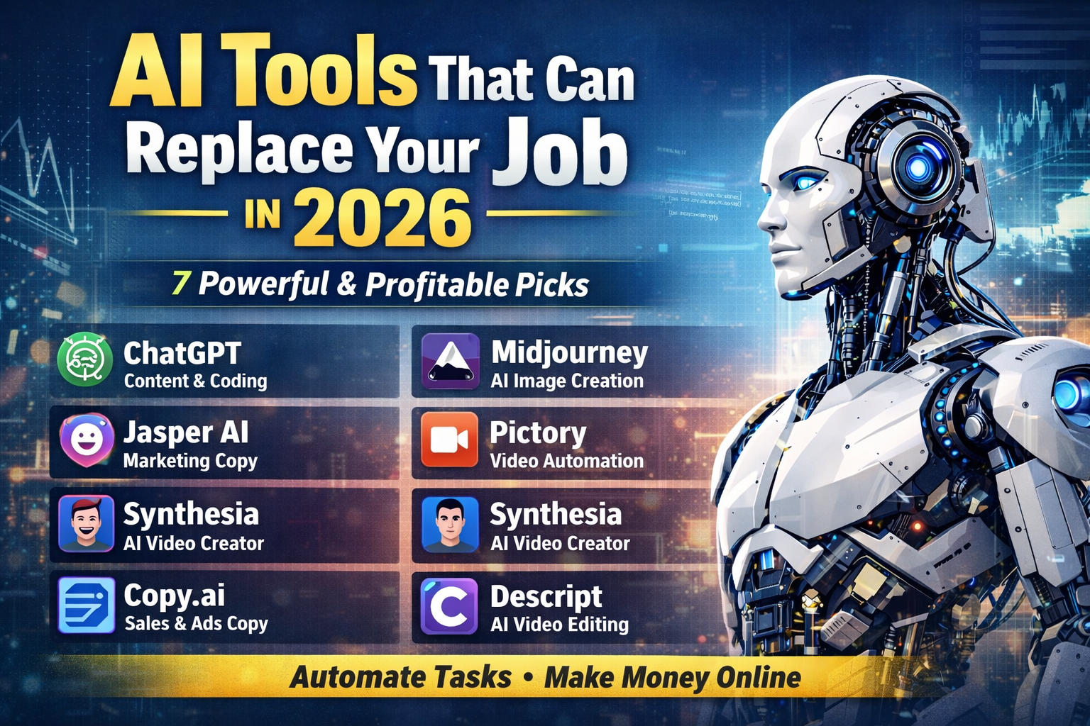 AI Tools That Can Replace Your Job in 2026 – 7 Powerful & Profitable Picks