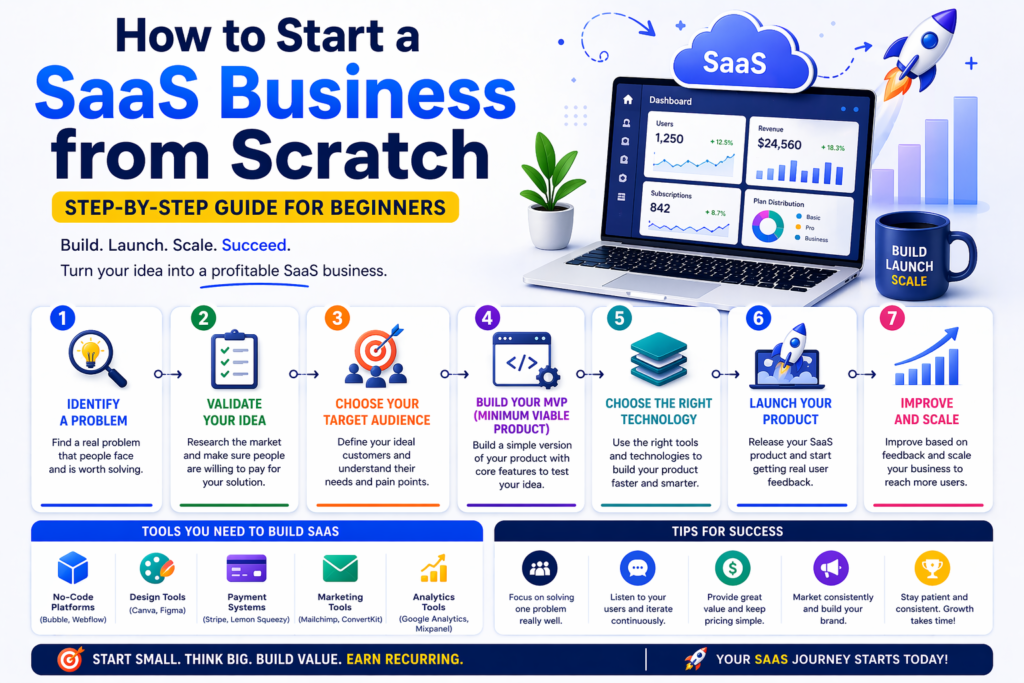 How to Start a SaaS Business from Scratch (Step-by-Step Guide for Beginners)