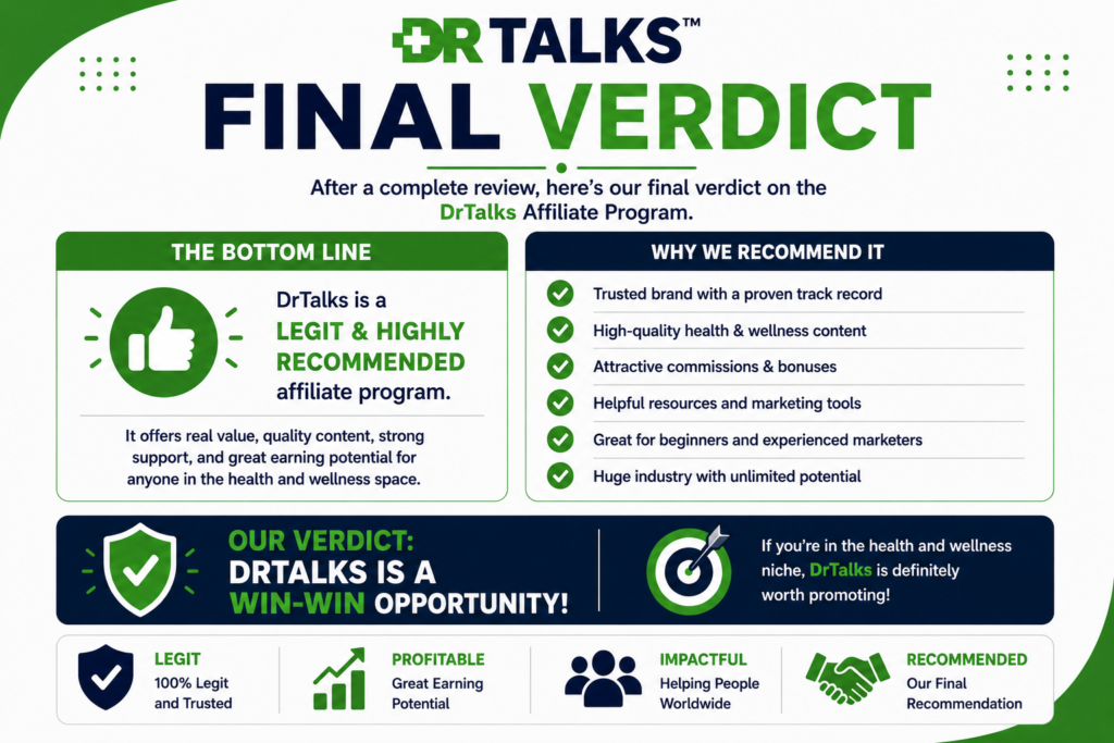 DrTalks Review 2026: Is This Health & Wellness Affiliate Program Worth Promoting?