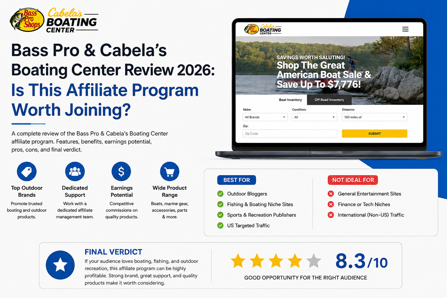 Bass Pro & Cabela's Boating Center Review 2026: Is This Affiliate Program Worth Joining?