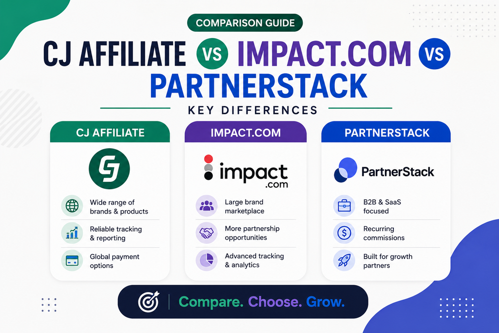 CJ Affiliate vs Impact.com vs PartnerStack